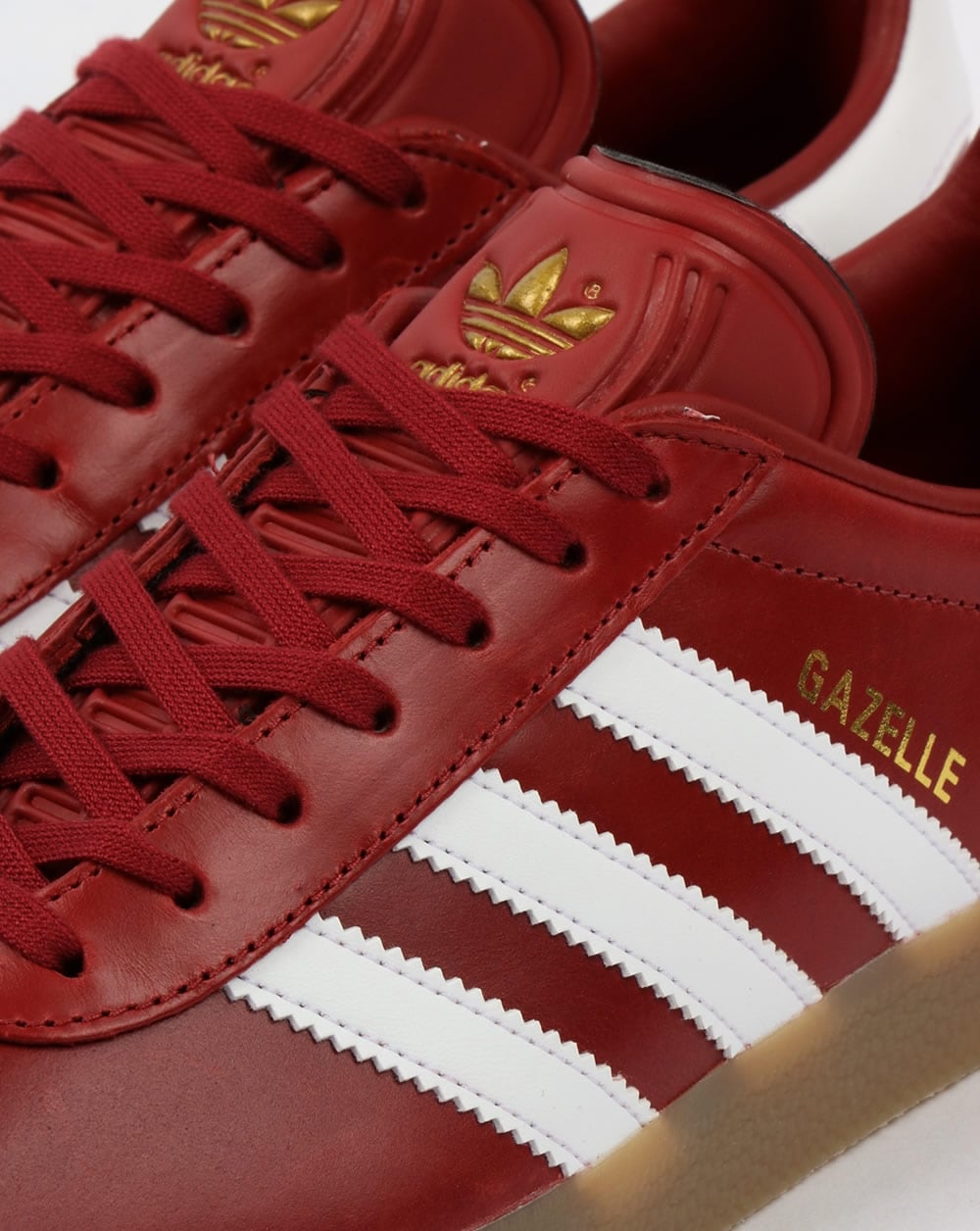 Adidas Gazelle Leather Trainers Oxblood Red/White/gum