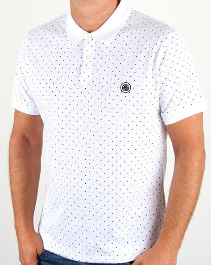 Pretty Green Kompany Polka Dot Polo White