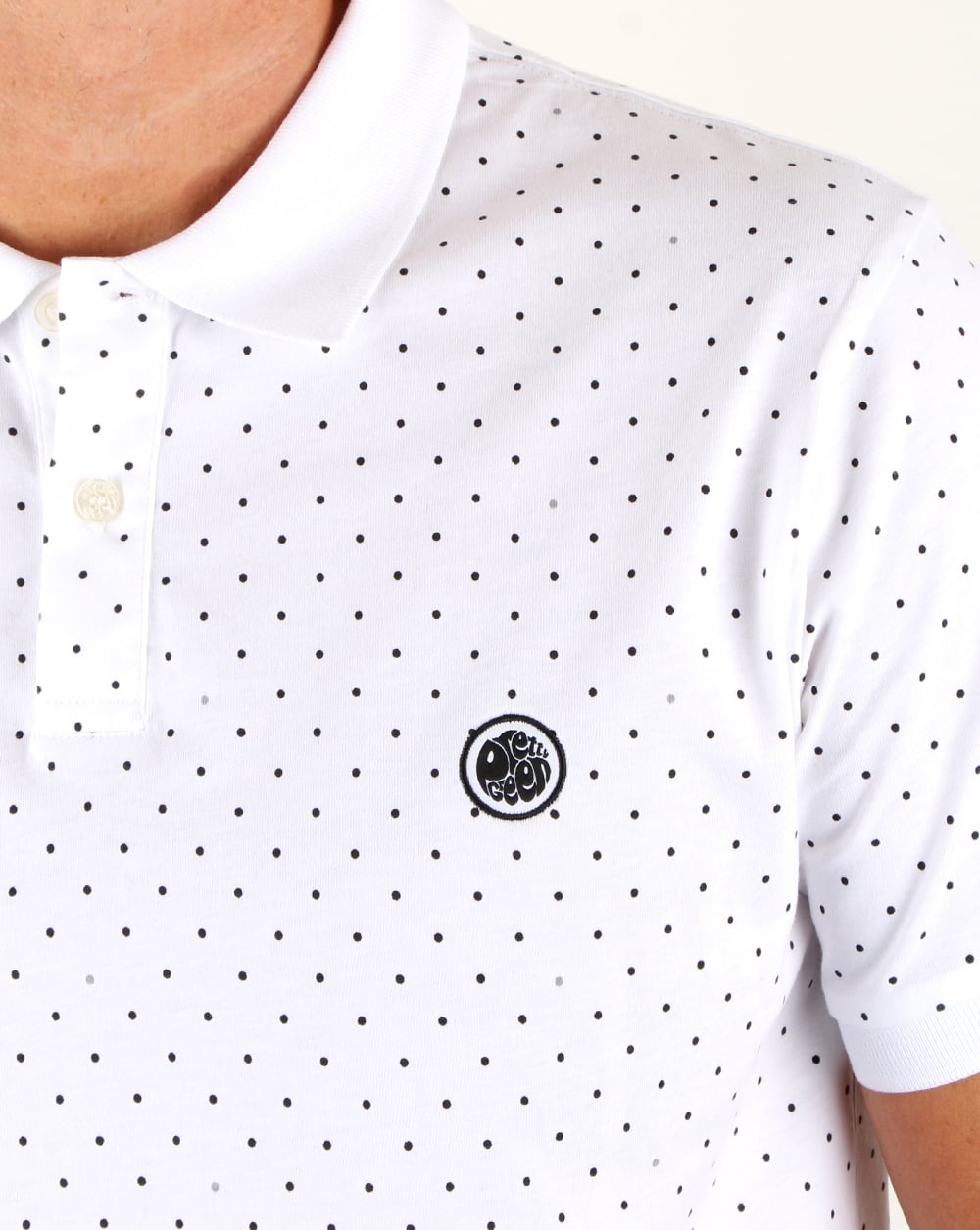 Pretty Green Kompany Polka Dot Polo White