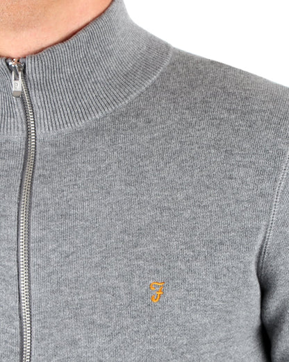 Farah Fermoy Knitted Track Top Gravel Marl