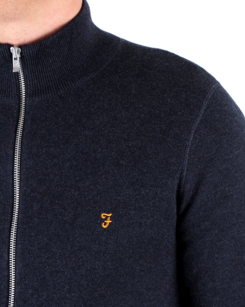 Farah Fermoy Knitted Track Top Navy Marl