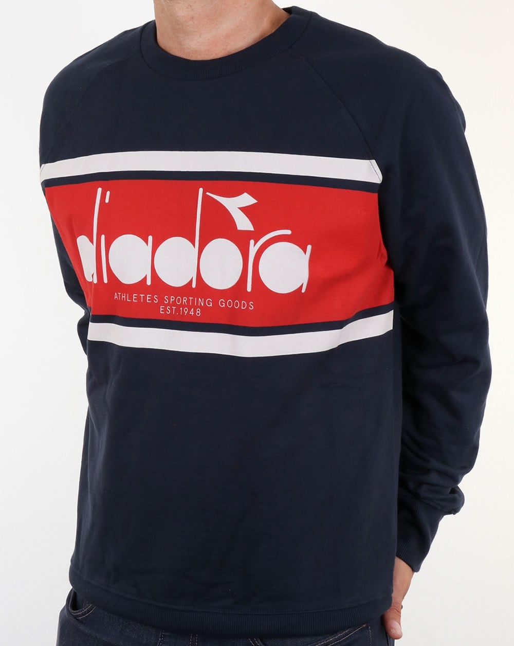 Diadora Logo Sweatshirt Navy/Red/White