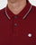 Pretty Green Barton Long Sleeve Tipped Polo Dark Red