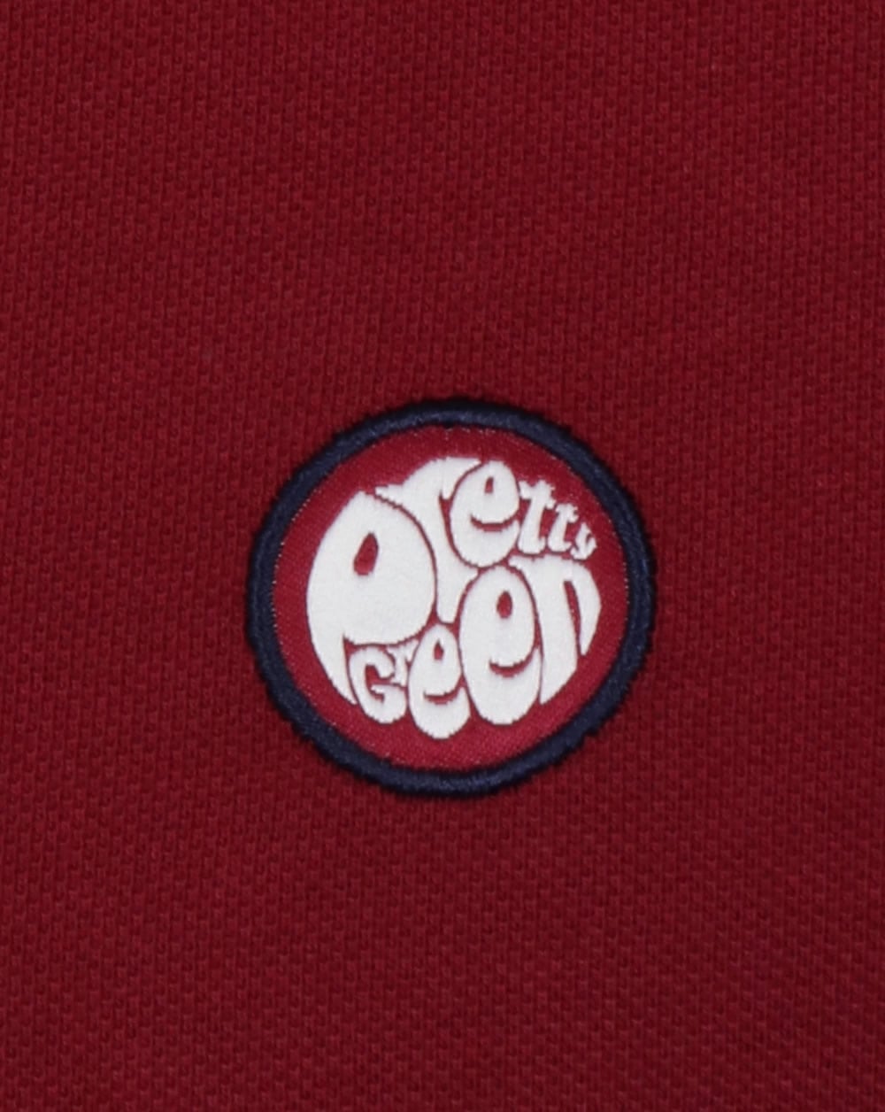 Pretty Green Barton Long Sleeve Tipped Polo Dark Red