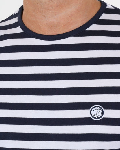 Pretty Green Kinsey Long Sleeve Stripe T Shirt Navy