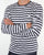 Pretty Green Kinsey Long Sleeve Stripe T Shirt Dark Grey