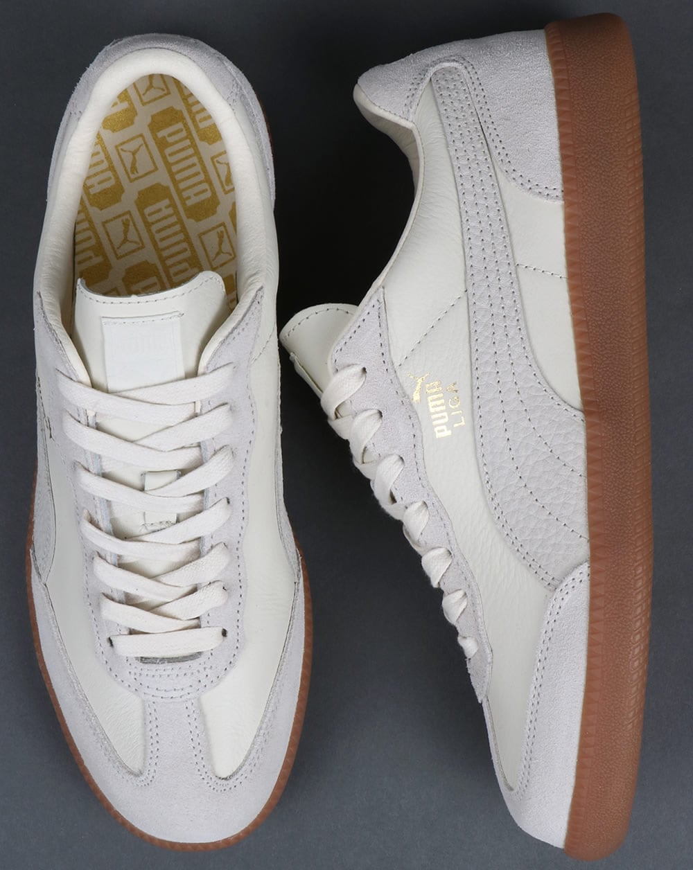 Puma Liga Leather Trainers Whisper White
