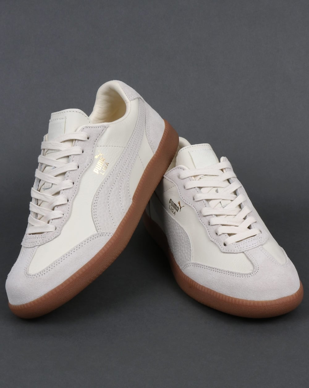 Puma Liga Leather Trainers Whisper White