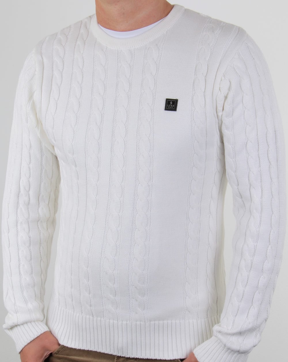 Luke Horton Cable Knit Jumper Cream