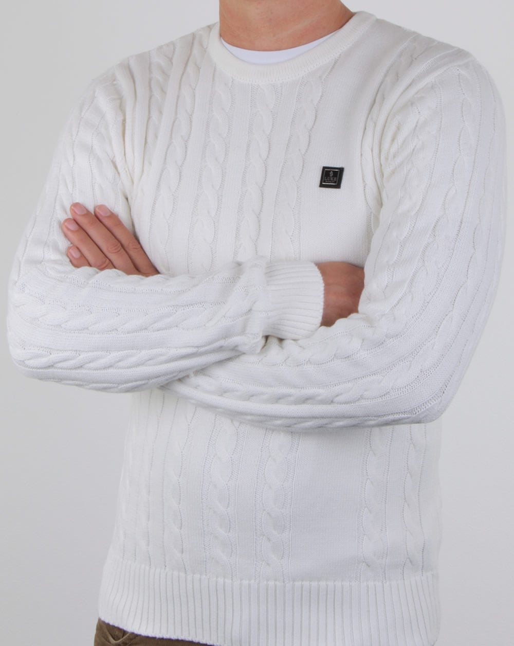 Luke Horton Cable Knit Jumper Cream