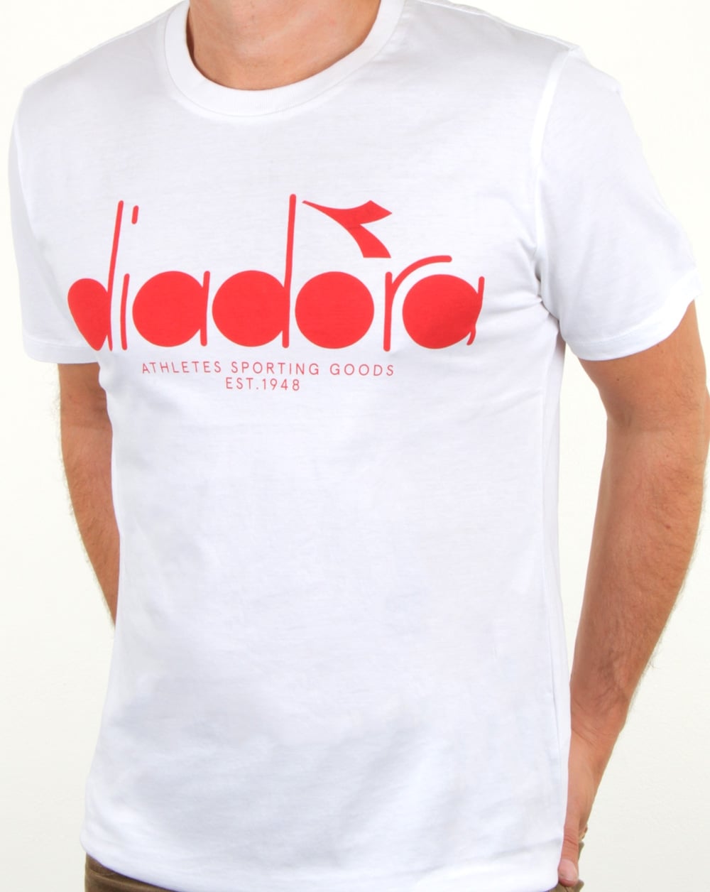 Diadora Logo T Shirt White/red