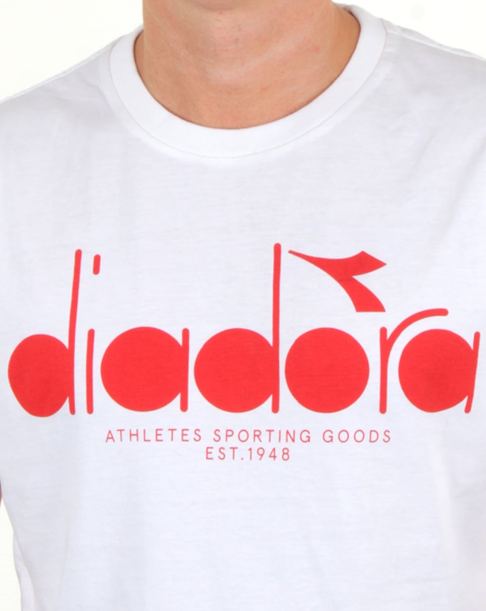 Diadora Logo T Shirt White/red
