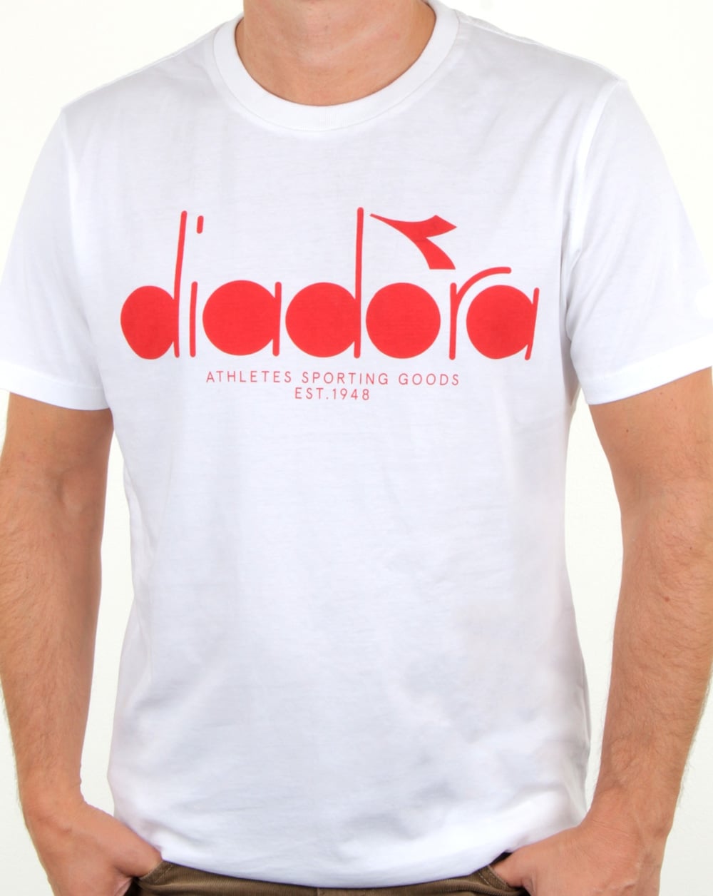 Diadora Logo T Shirt White/red