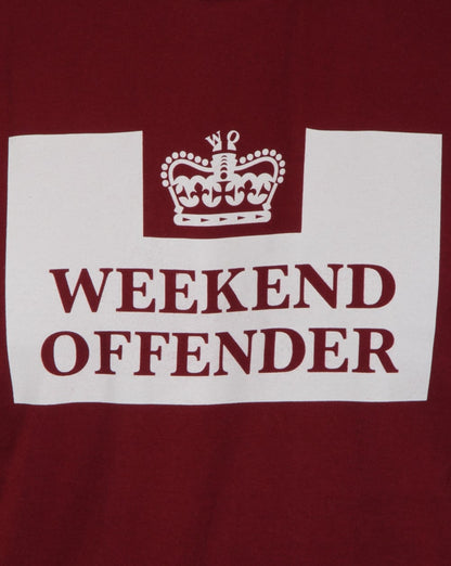 Weekend Offender Prison T Shirt Burgundy