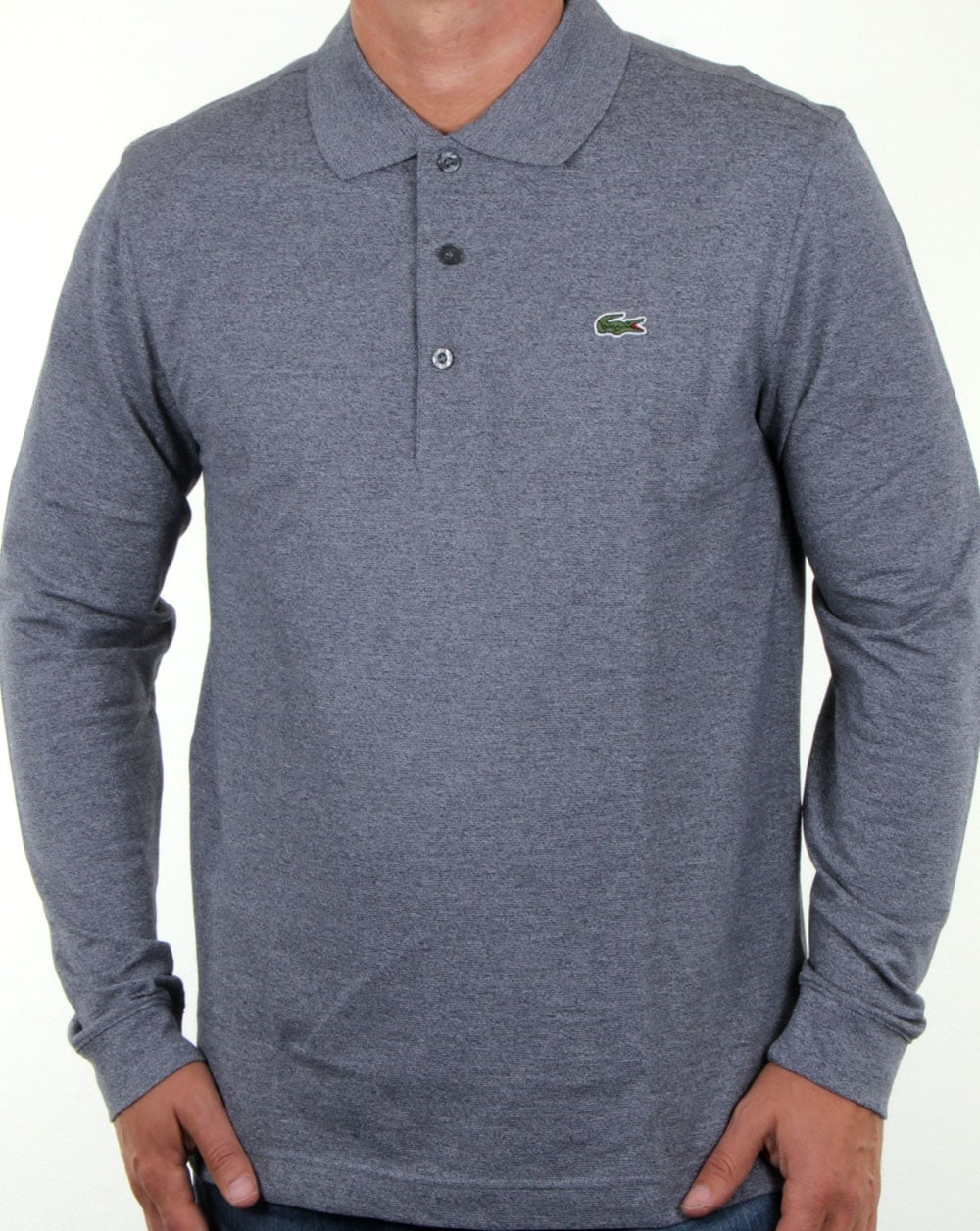Lacoste Long Sleeve Polo Mouline Navy