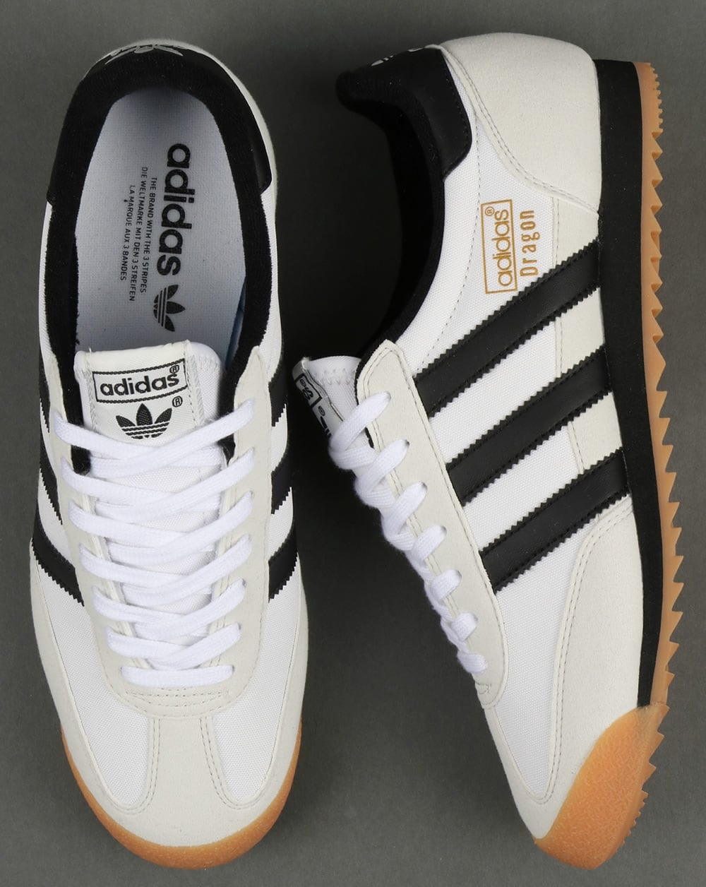 Adidas Dragon Trainers White/Black/Gum