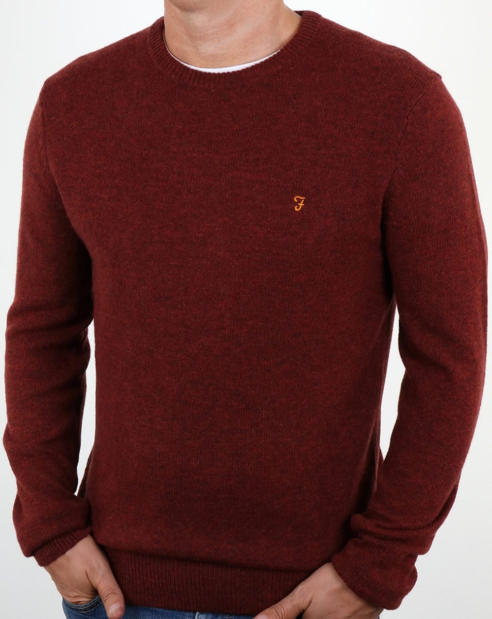 Farah Rosecroft Jumper Red Brick Marl