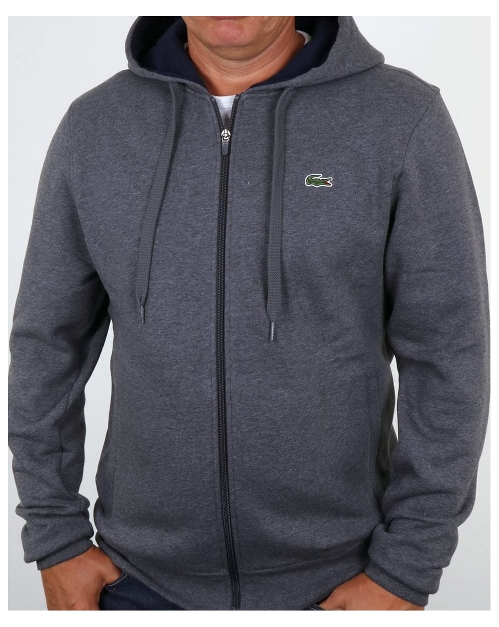 Lacoste Hooded Full Zip Sweatshirt Pitch/Navy