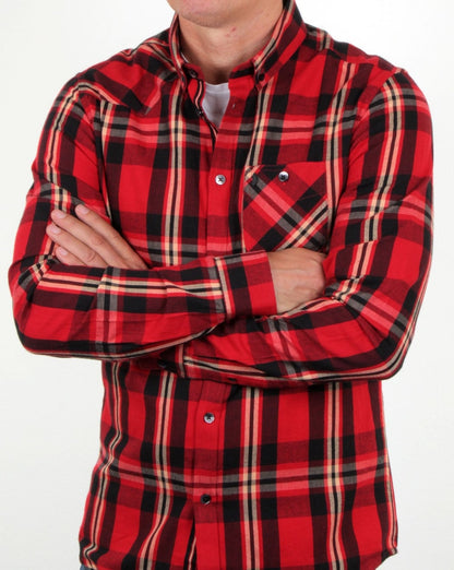 Luke Heyday Patch Pocket Detail Shirt Red Mix Check