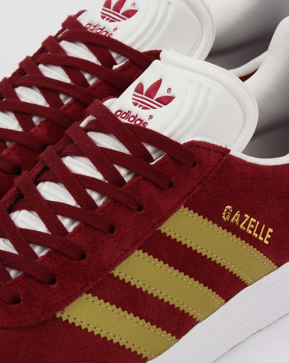 Adidas Gazelle Trainers Burgundy/Gold