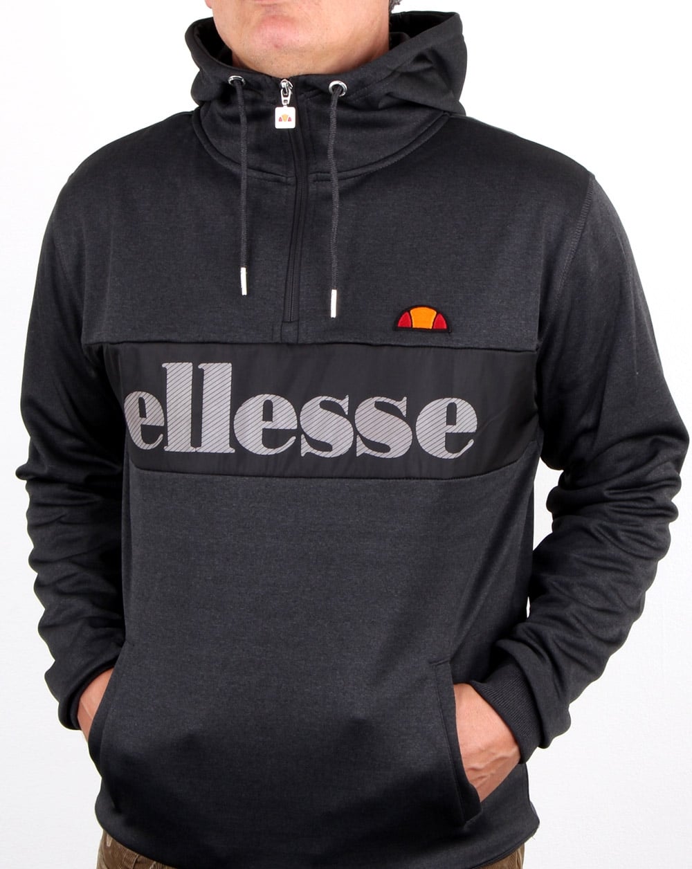 Ellesse Emiro Qtr Zip Hoody Graphite Marl