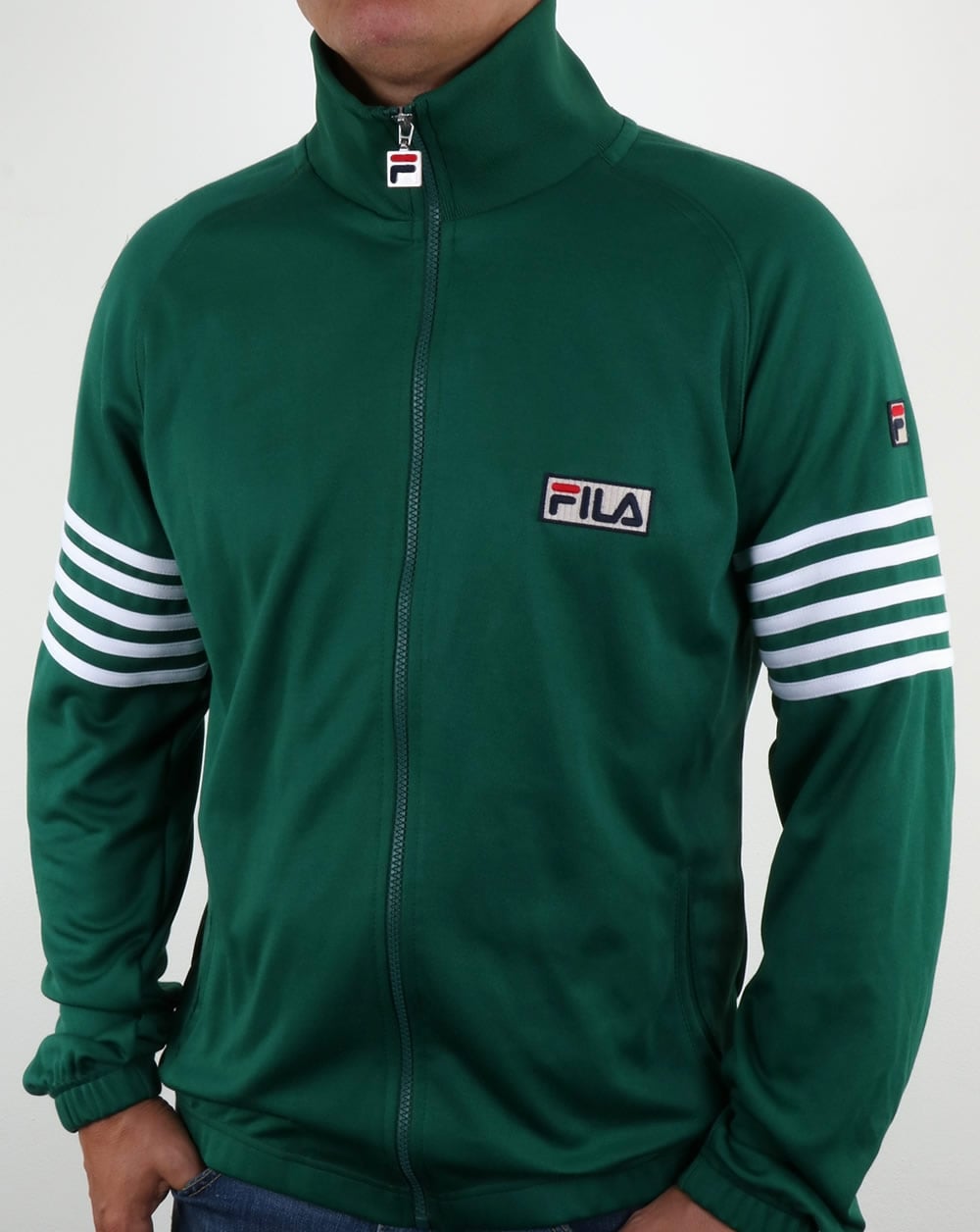 Fila Vintage 5 Stripe Track Top Evergreen