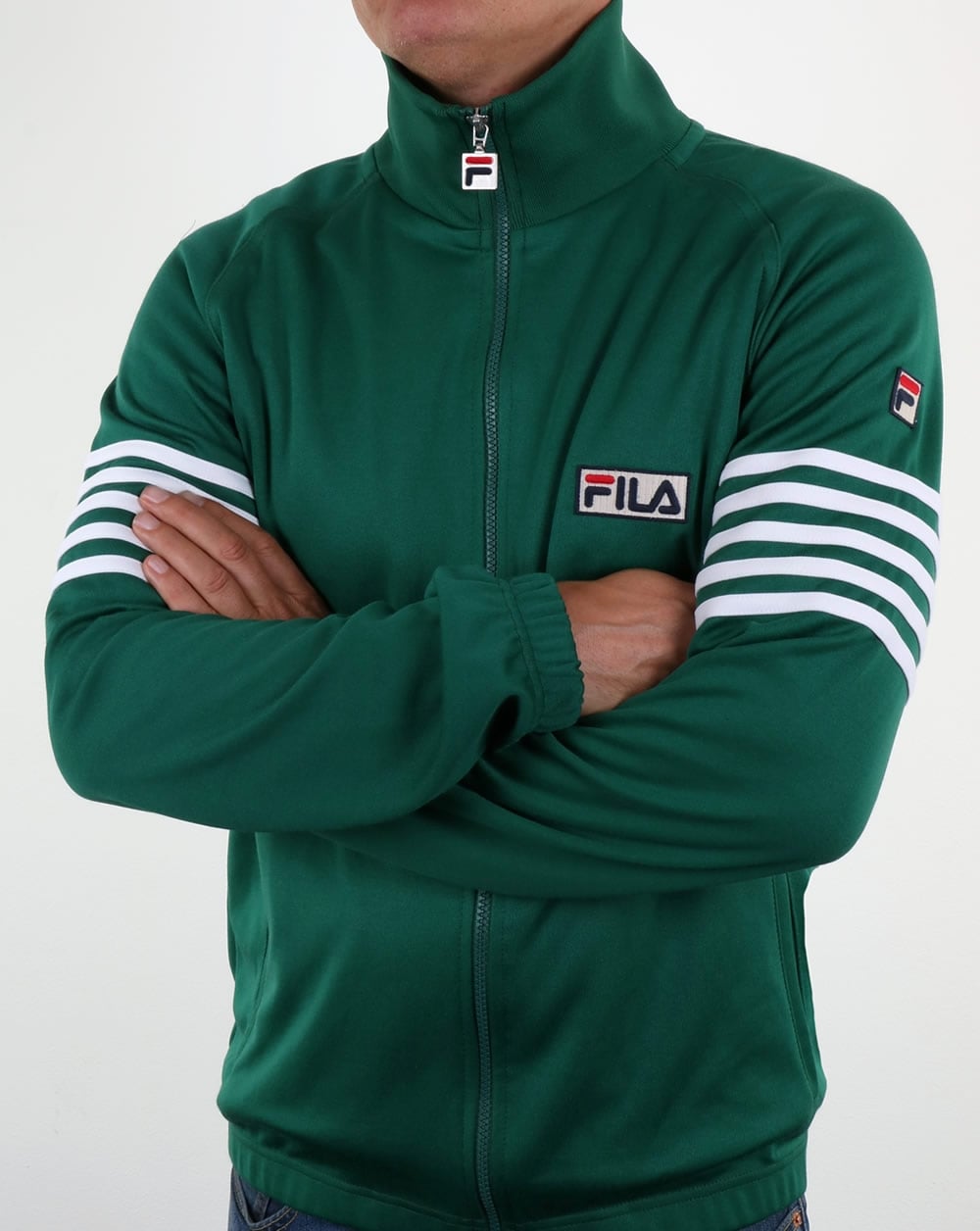Fila Vintage 5 Stripe Track Top Evergreen