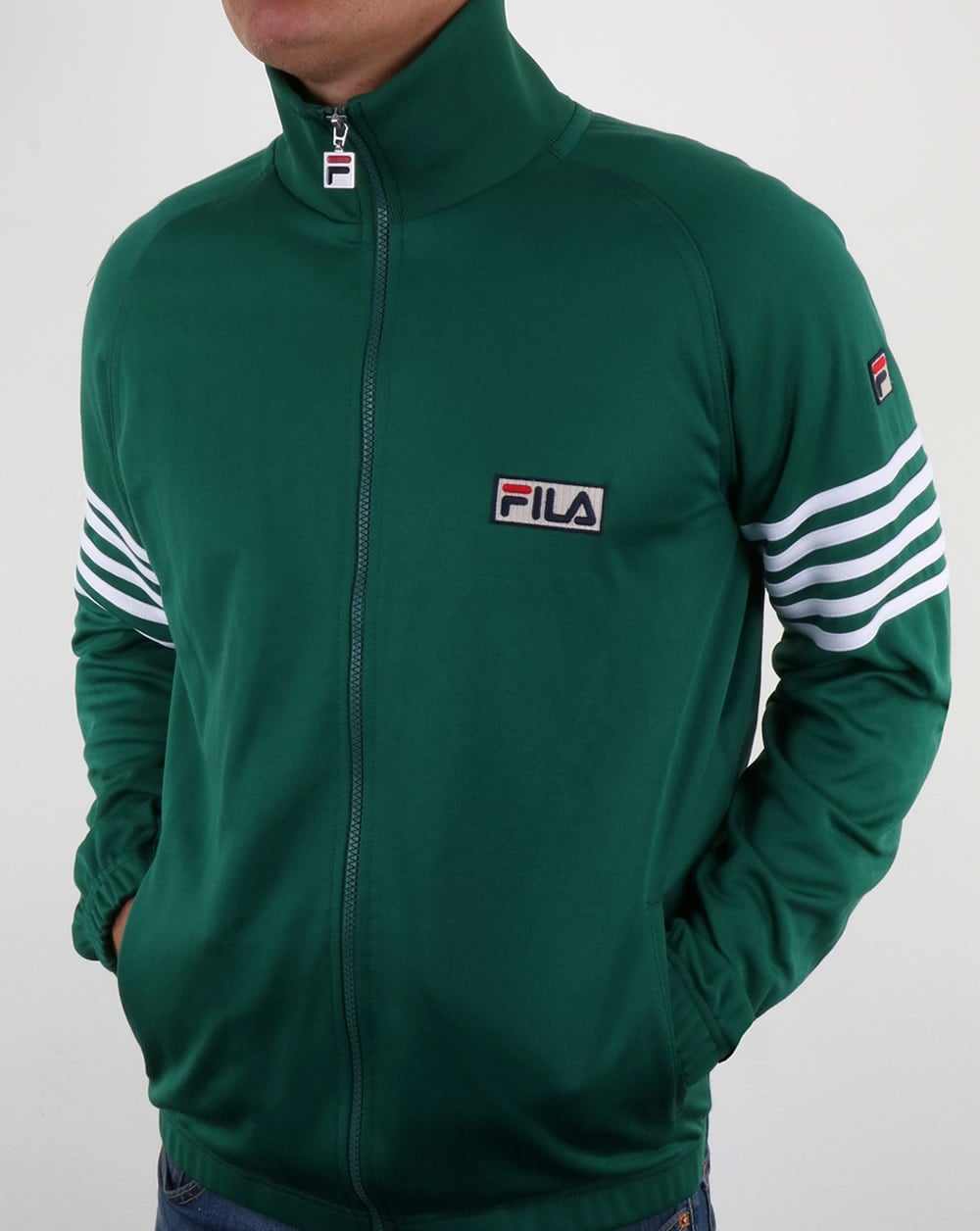 Fila Vintage 5 Stripe Track Top Evergreen