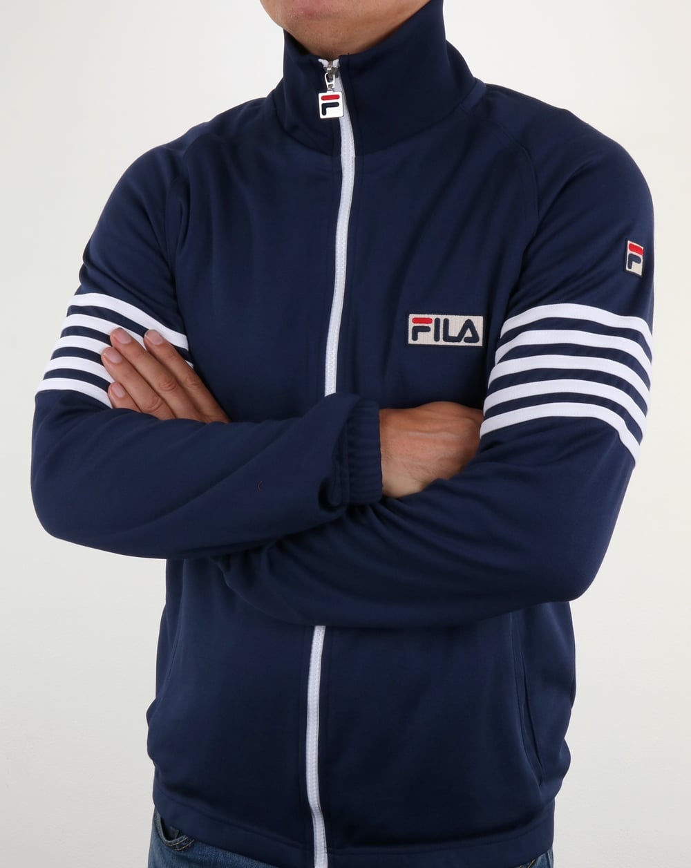 Fila Vintage 5 Stripe Track Top Navy