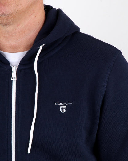 Gant Contrast Full Zip Hood in Navy-white
