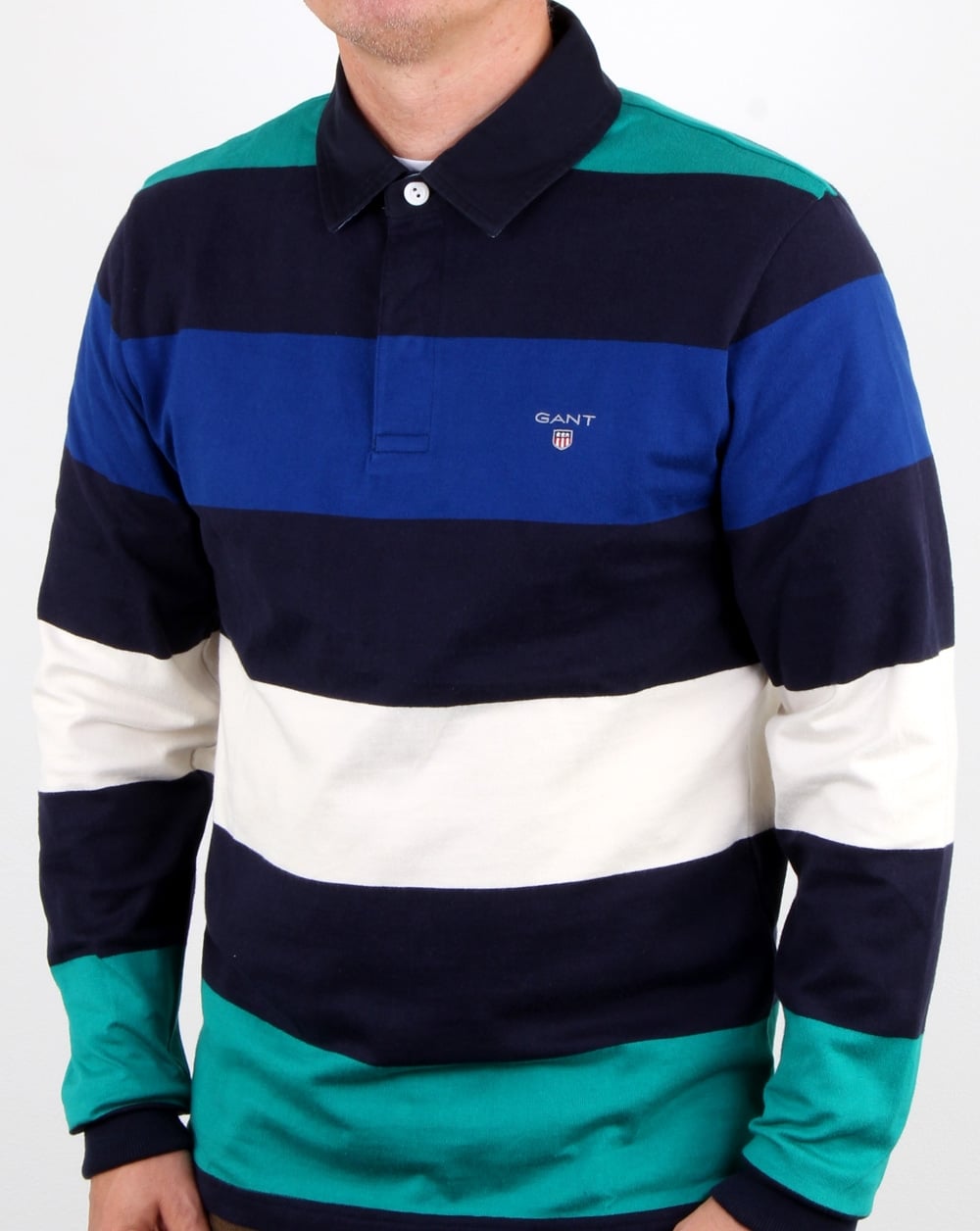 Gant Block Stripe Heavy Rugger Evening Blue