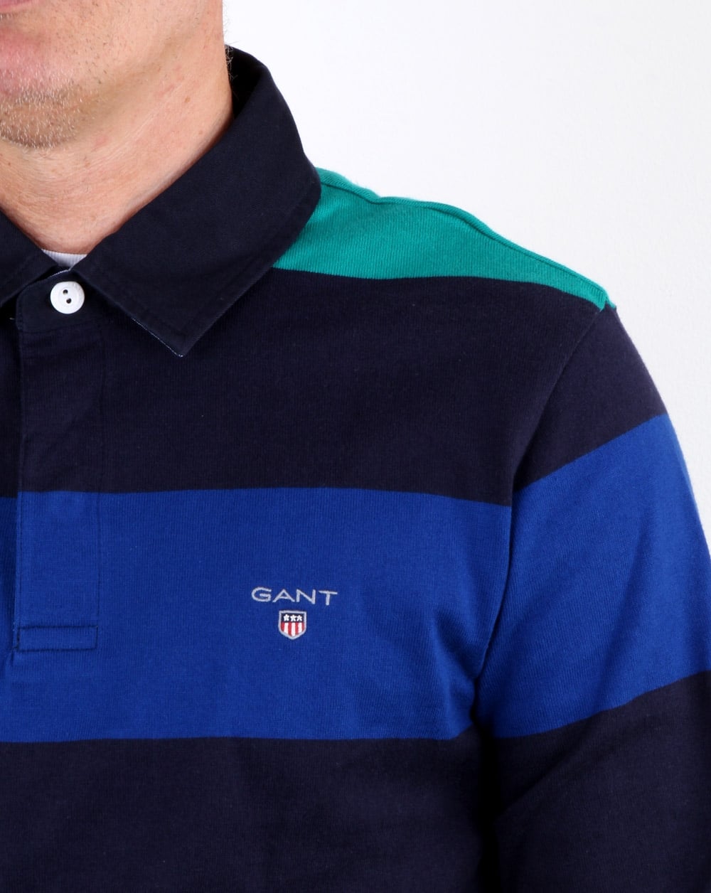 Gant Block Stripe Heavy Rugger Evening Blue