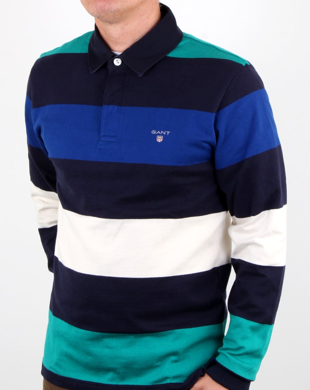 Gant Block Stripe Heavy Rugger Evening Blue