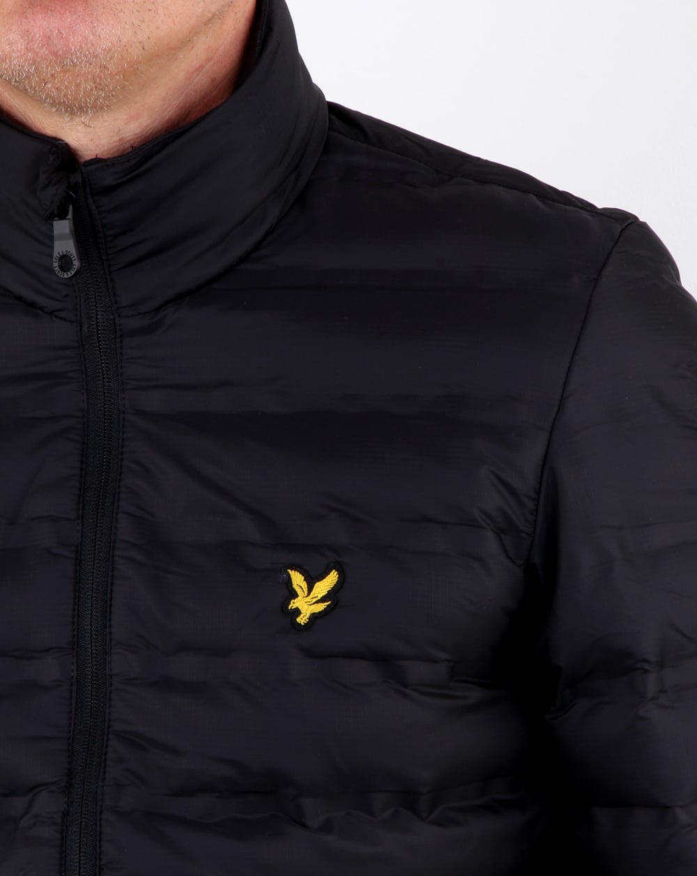 Lyle And Scott Wadded Funnel Neck Jacket True Black