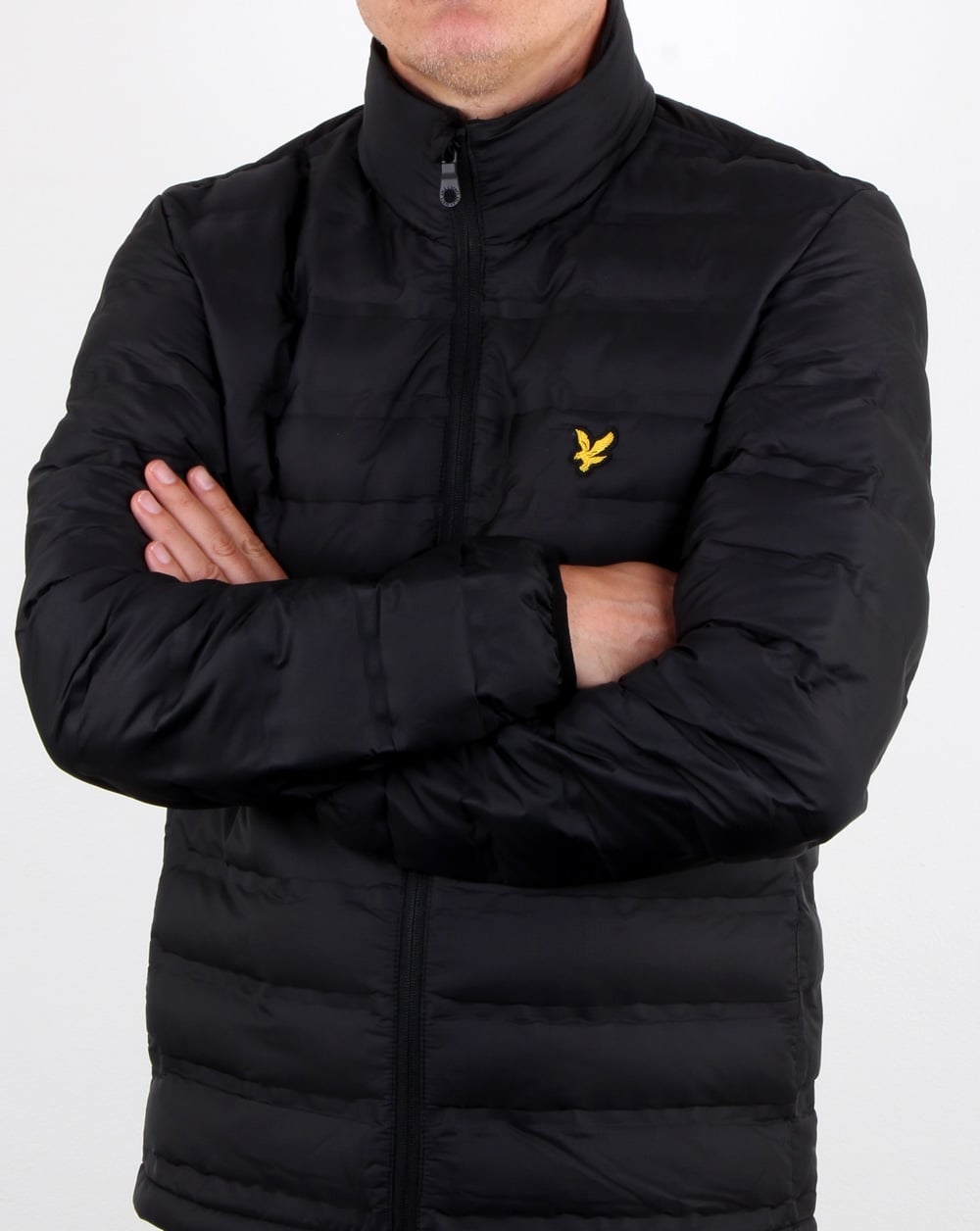 Lyle And Scott Wadded Funnel Neck Jacket True Black