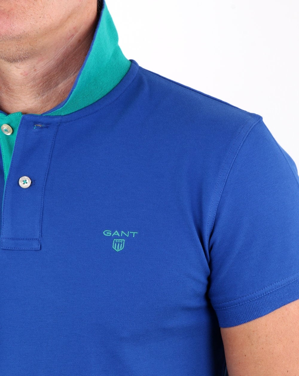 Gant Contrast Collar Polo Yale Blue