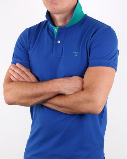 Gant Contrast Collar Polo Yale Blue