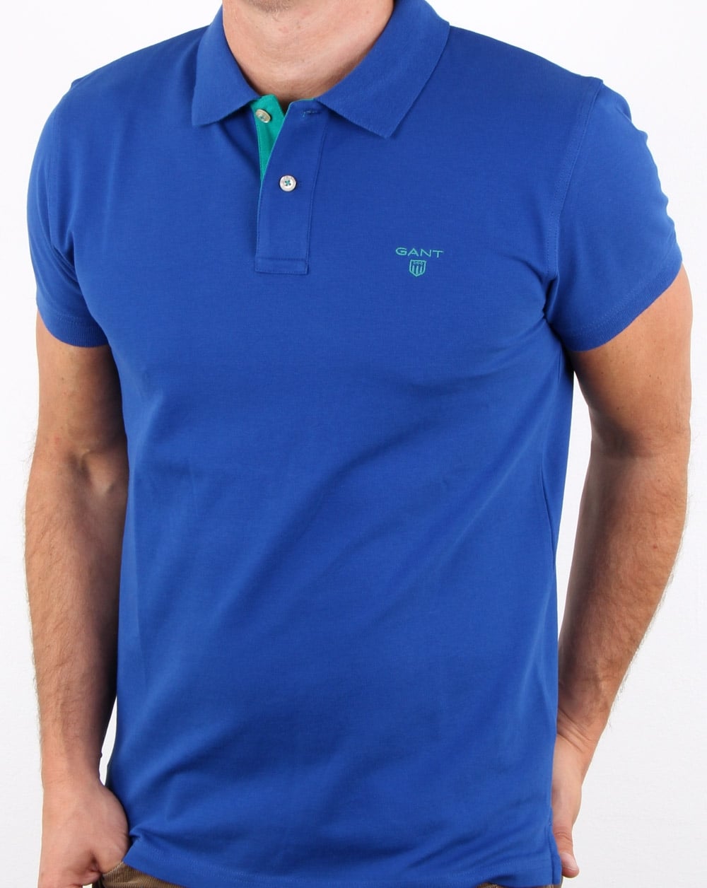 Gant Contrast Collar Polo Yale Blue