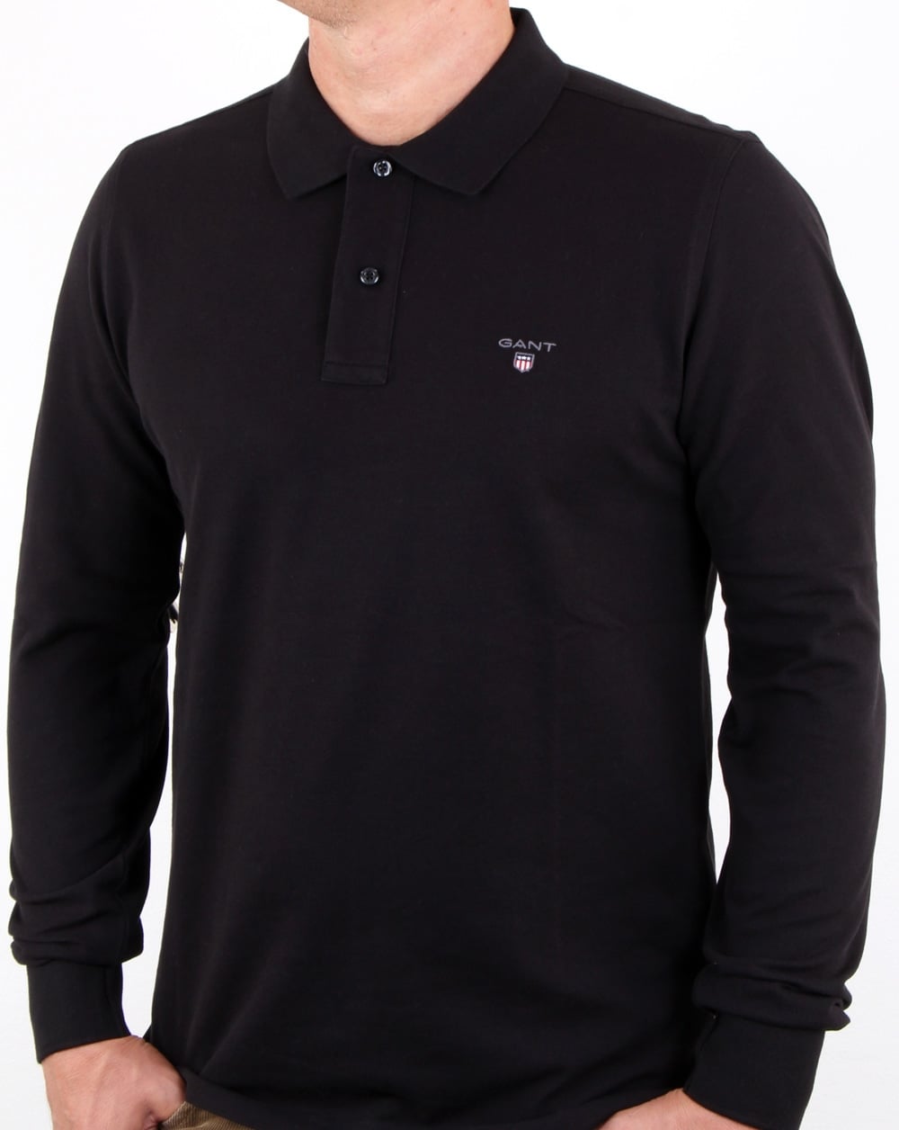 Gant Pique Ls Rugger Polo Black