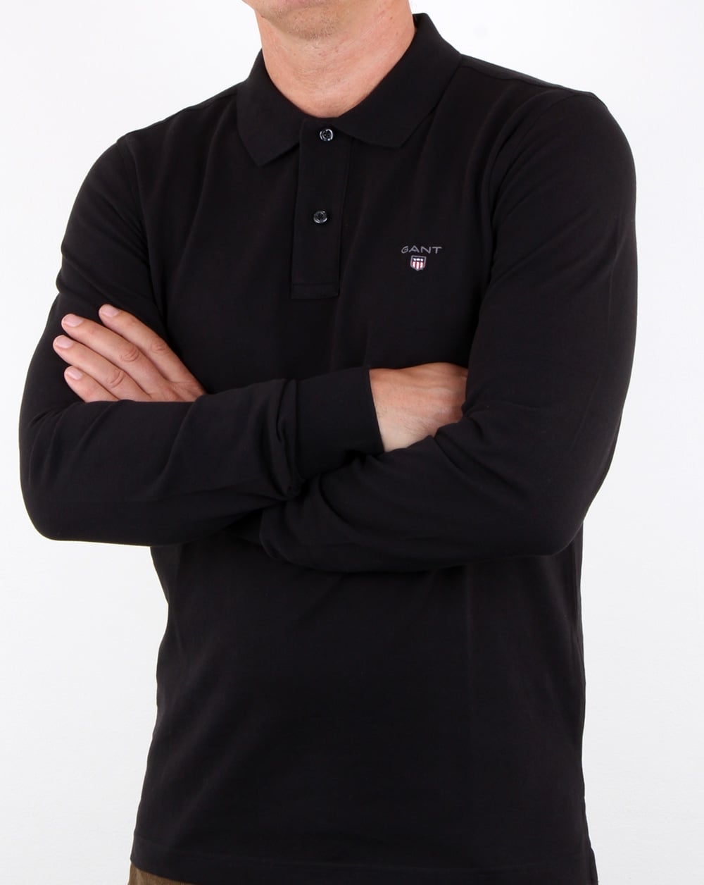 Gant Pique Ls Rugger Polo Black