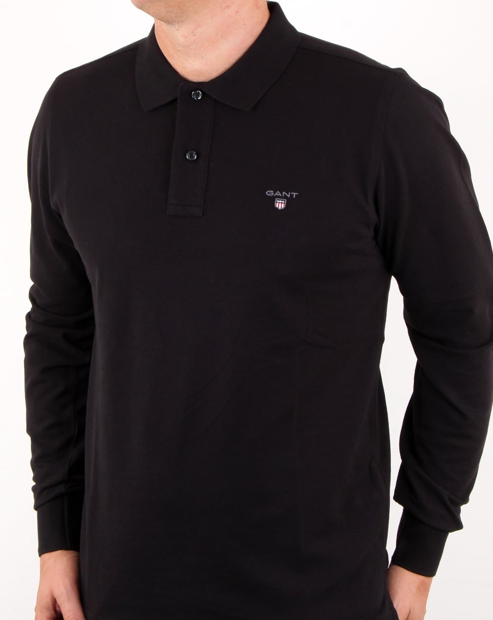 Gant Pique Ls Rugger Polo Black