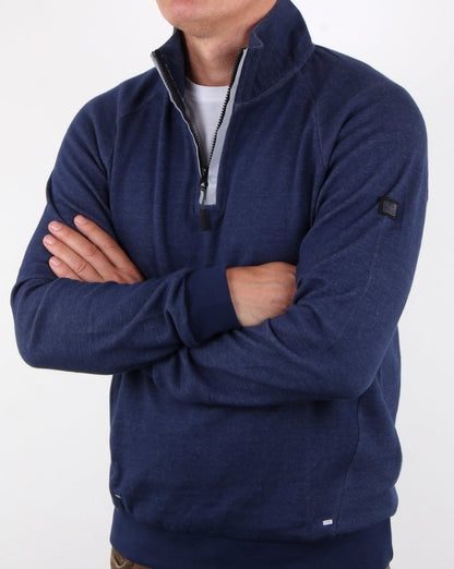 Weekend Offender Grier Qtr Zip Sweatshirt French Navy