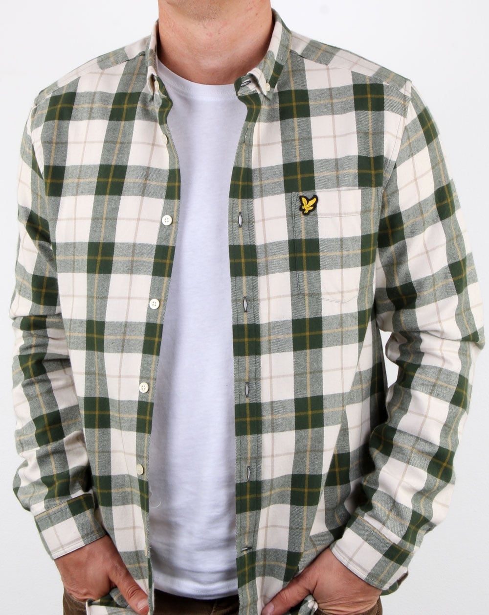 Lyle And Scott Check Flannel Shirt Leaf Green