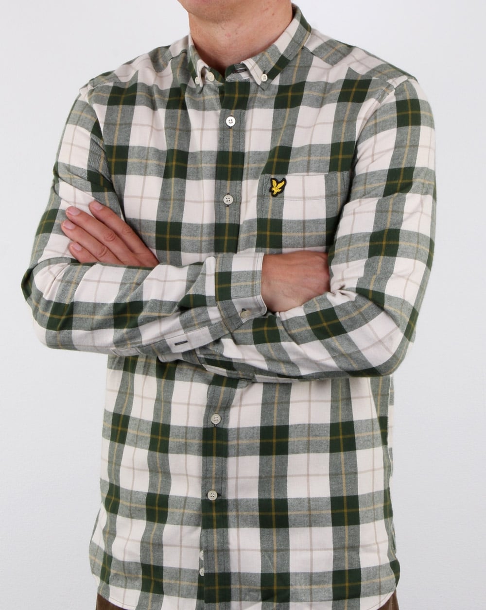 Lyle And Scott Check Flannel Shirt Leaf Green