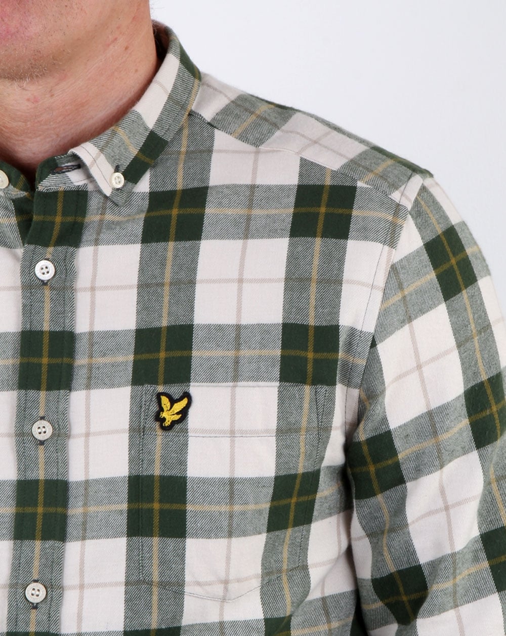 Lyle And Scott Check Flannel Shirt Leaf Green