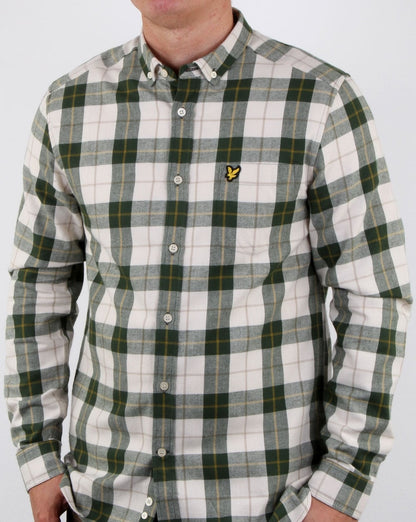 Lyle And Scott Check Flannel Shirt Leaf Green