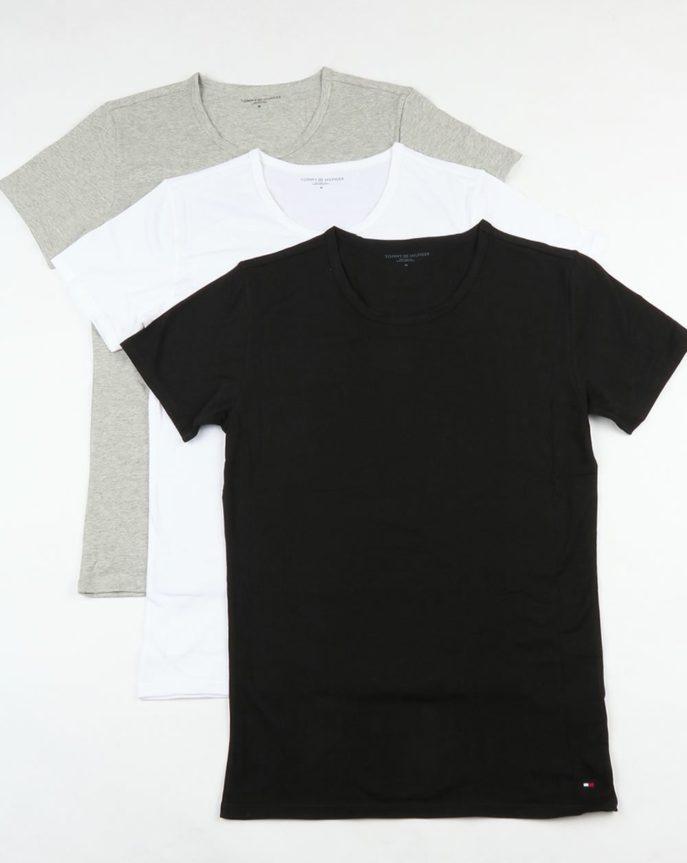 Tommy Hilfiger Premium Essentials 3 Pack T Shirts Black/White/Grey