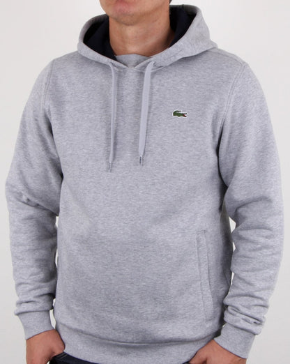 Lacoste Hooded Overhead Sweat Silver Chine/navy