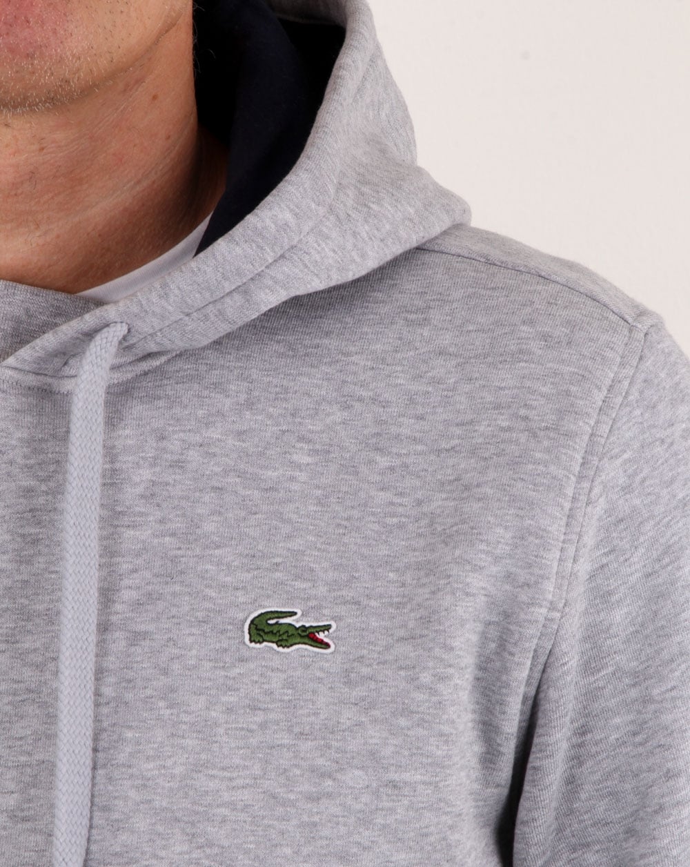Lacoste Hooded Overhead Sweat Silver Chine/navy