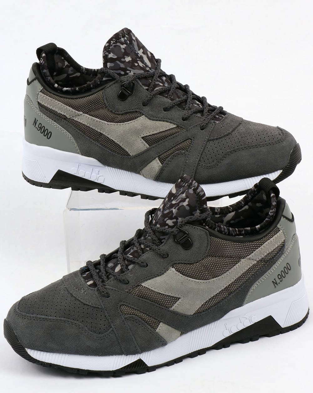 Diadora N9000 Camo Socks Trainers Grey